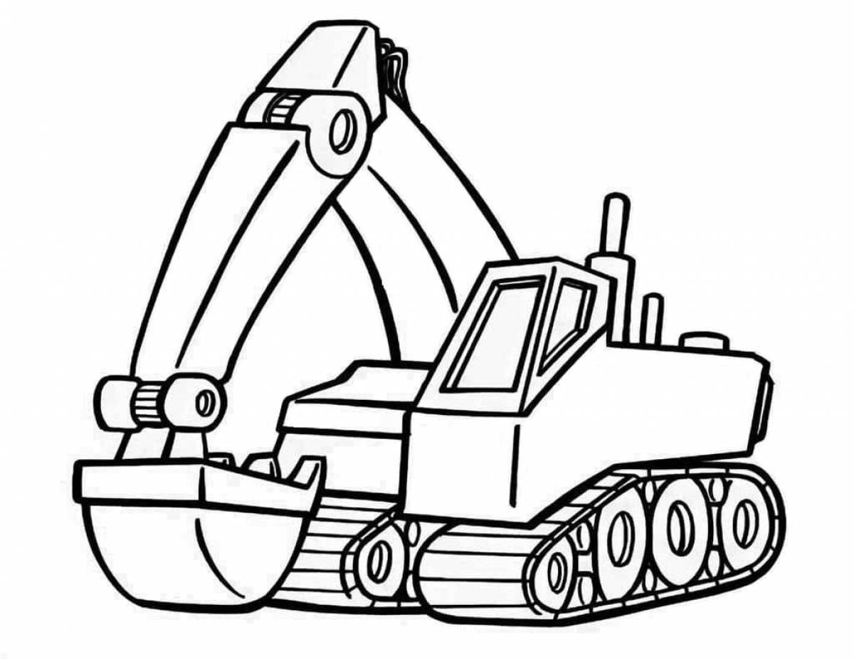Creative excavator coloring for kids