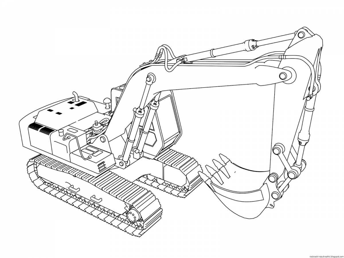 Creative excavator coloring for kids