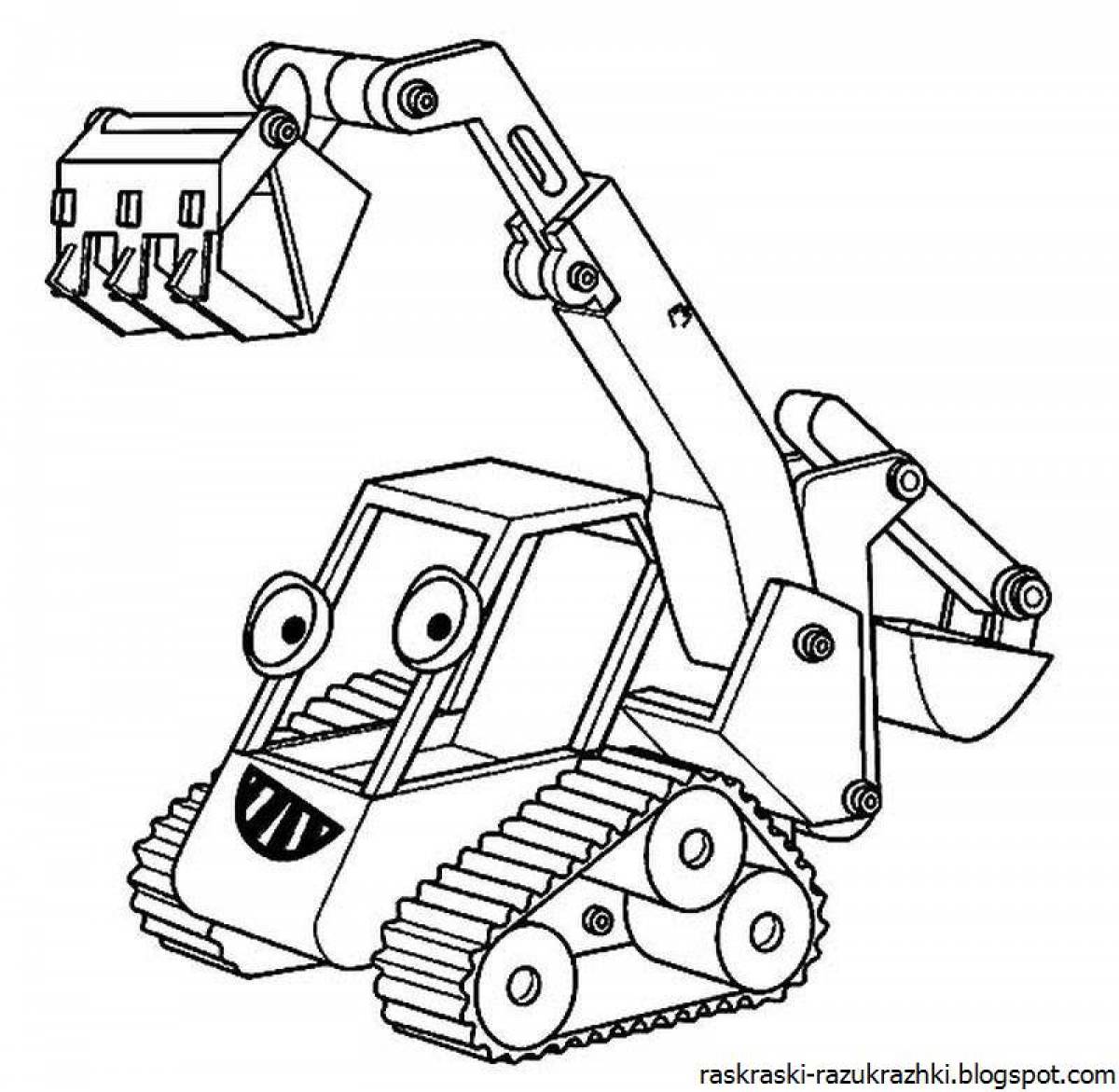 Colour fun excavator coloring book for kids