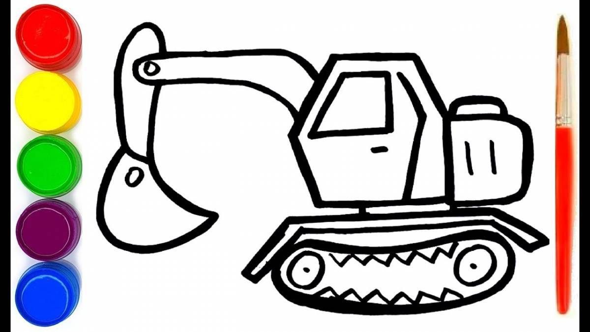 Color fairytale excavator coloring book for kids
