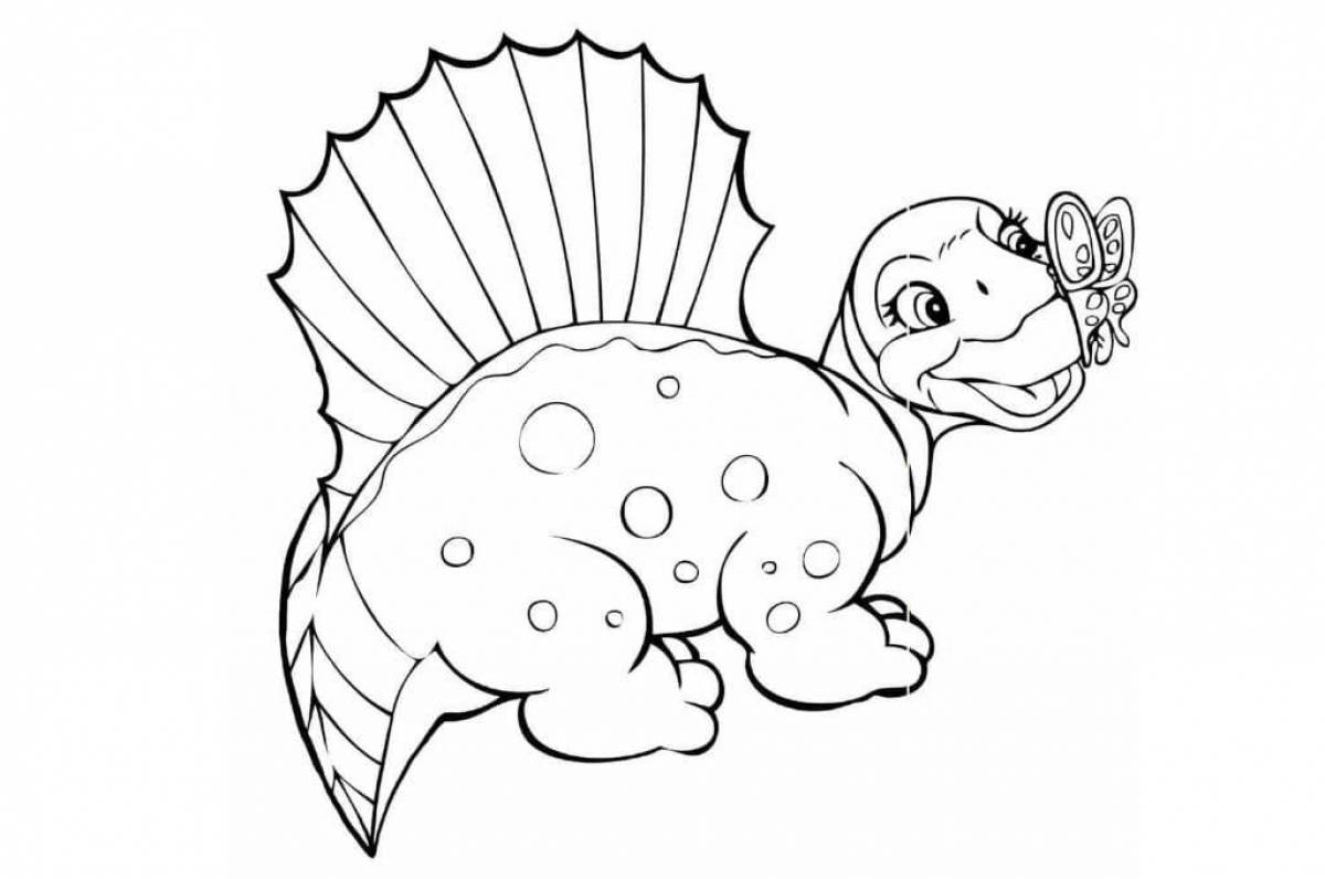 Fun coloring dinosaurs for children 3-4 years old
