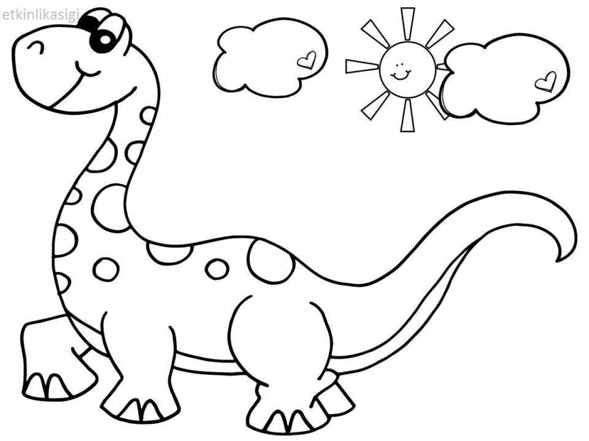Веселая раскраска динозавры для детей 3-4 лет