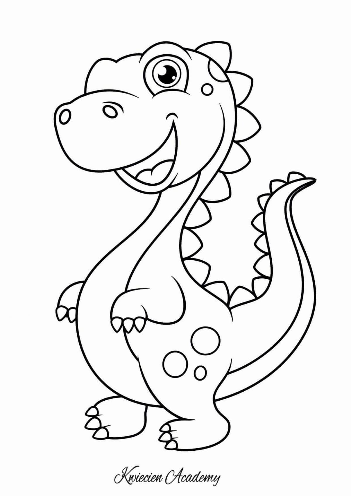 Bright dinosaur coloring book for 3-4 year olds