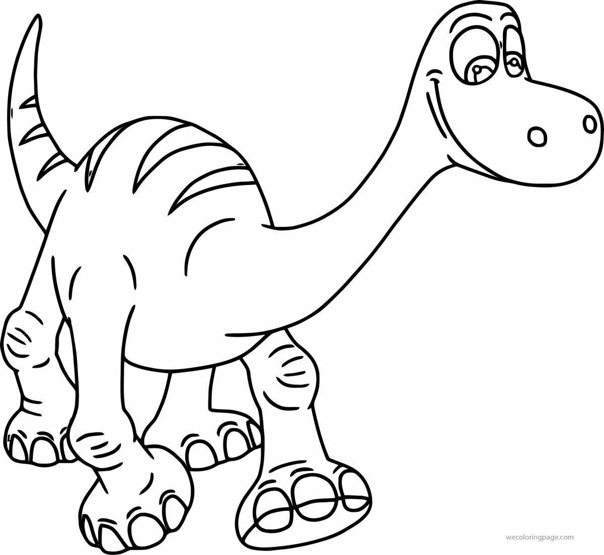 Цветная раскраска динозавров для детей 3-4 лет