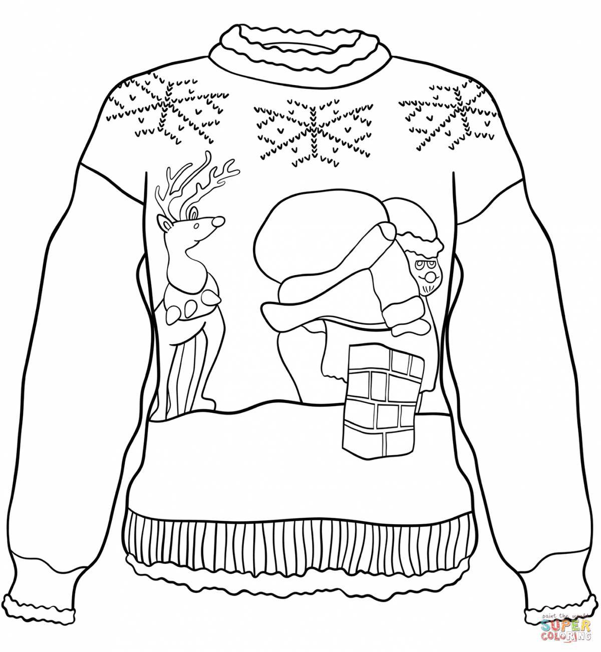 Colourful sweater coloring page