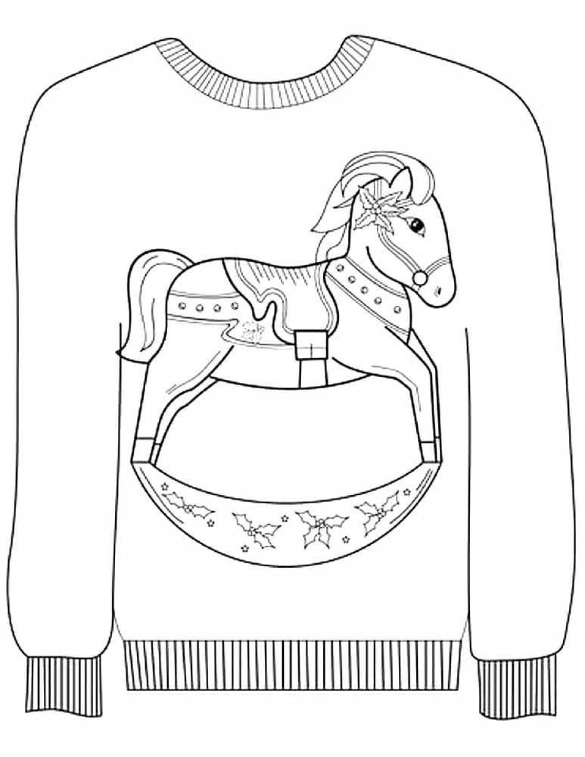 Festive sweater coloring page