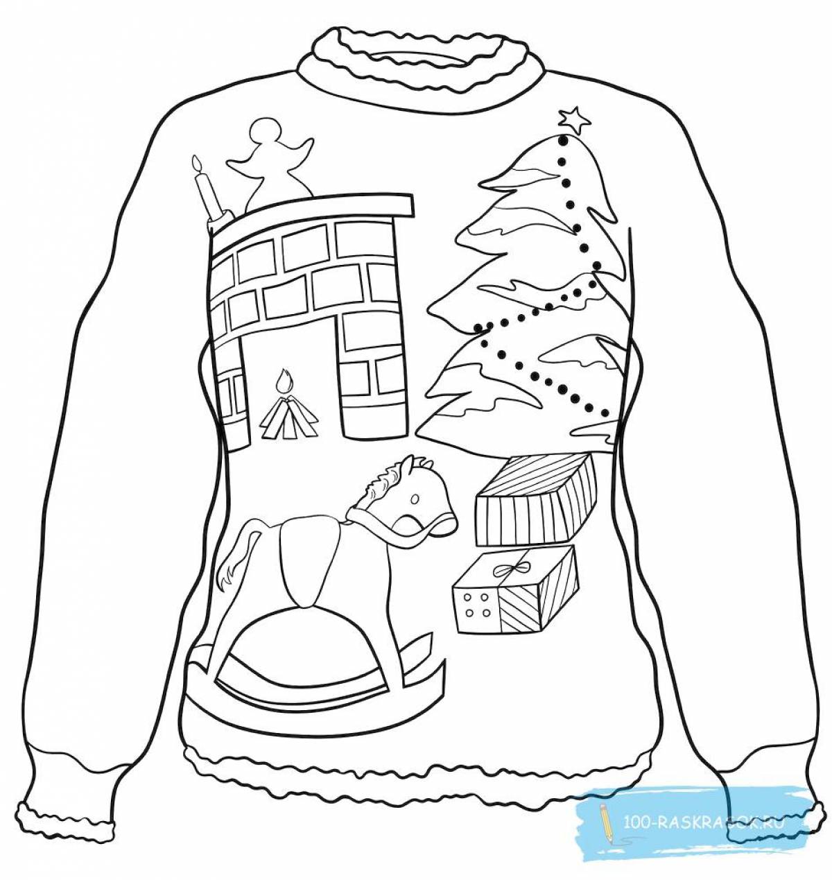 Bold sweater coloring page