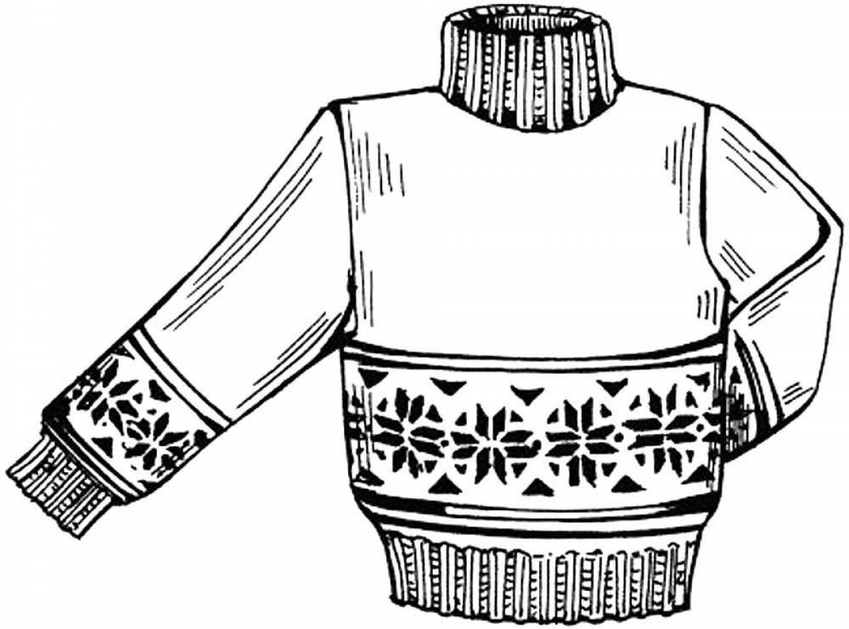 Coloring page energetic sweater