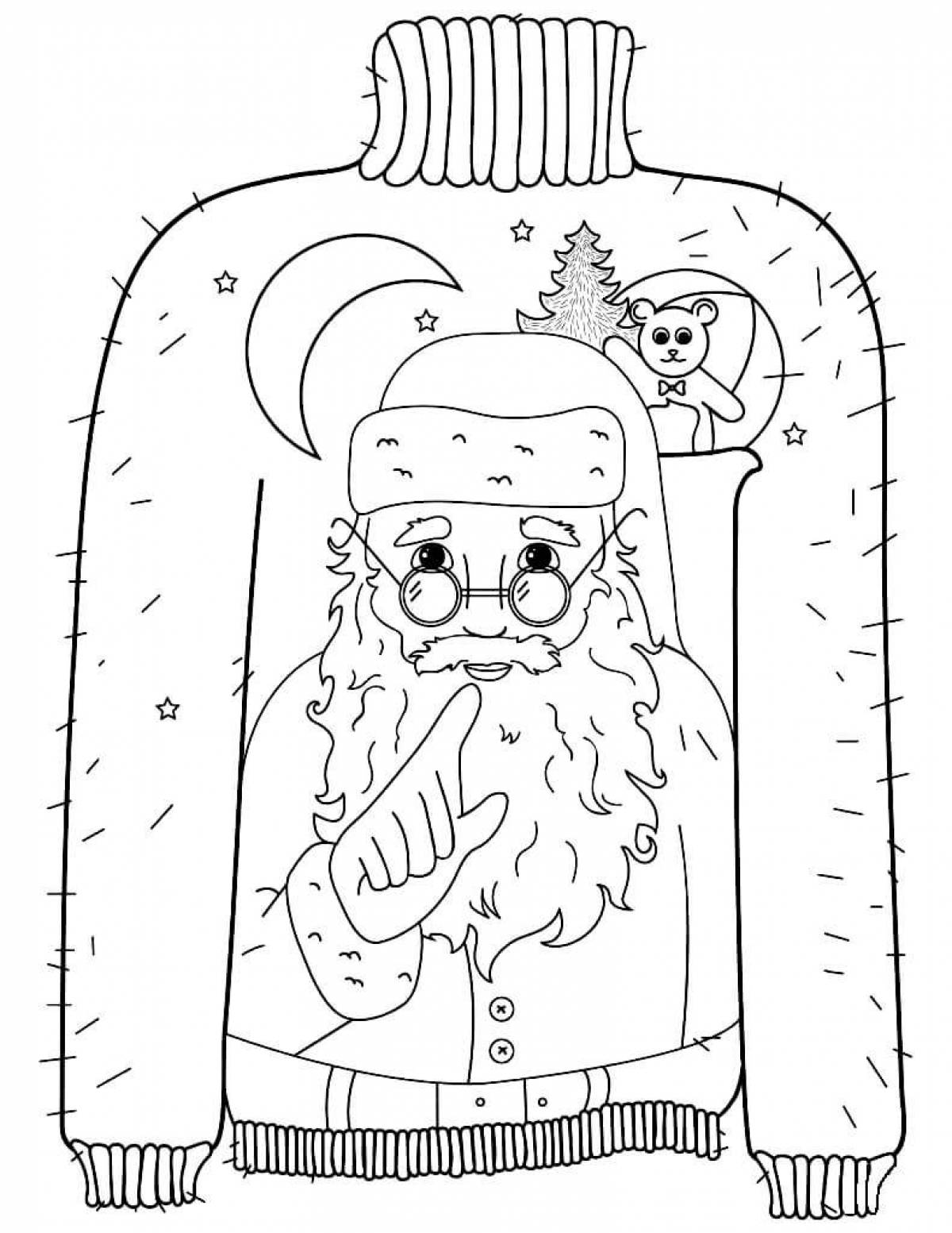 Adorable sweater coloring page