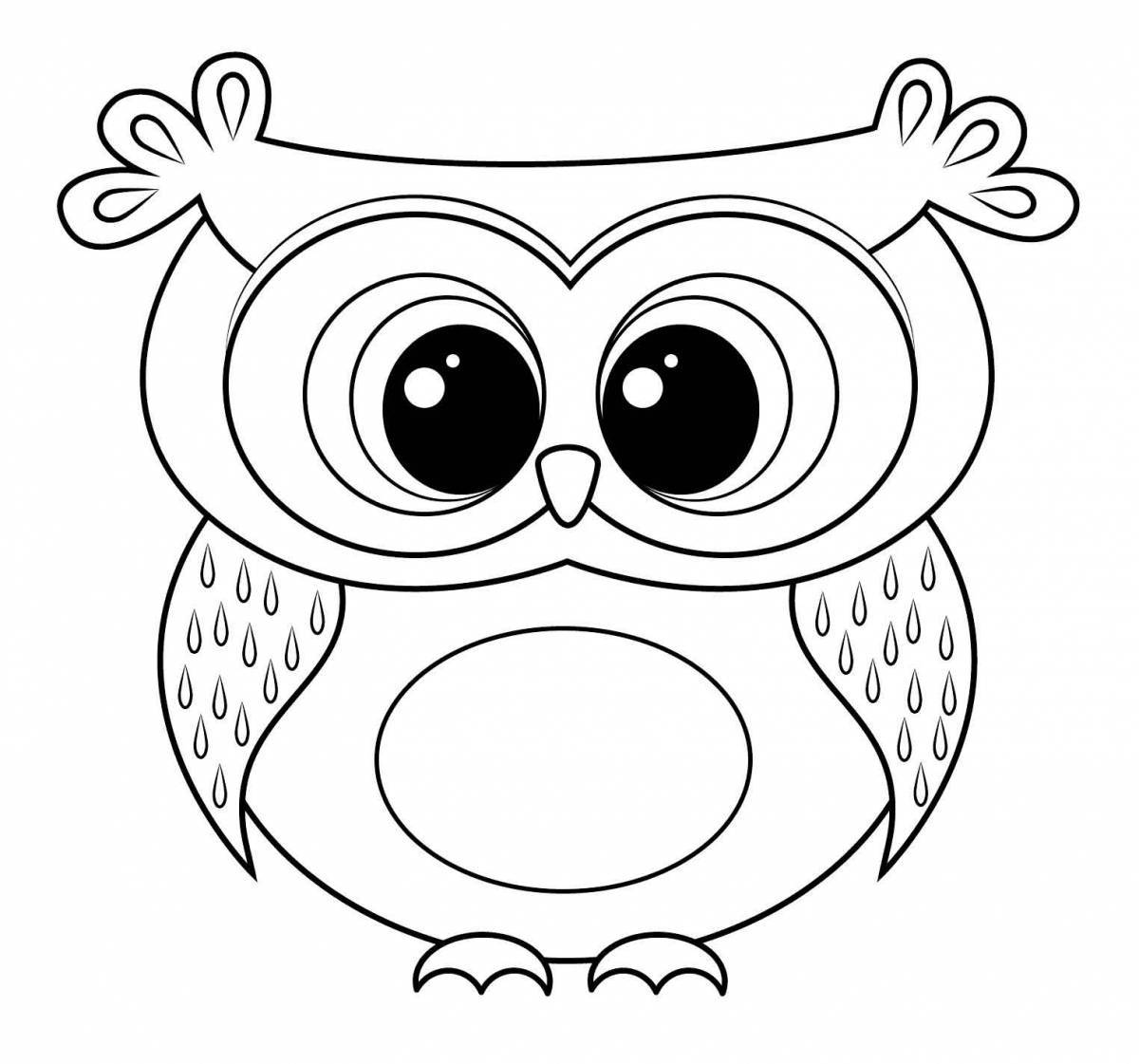 Cute owl coloring book