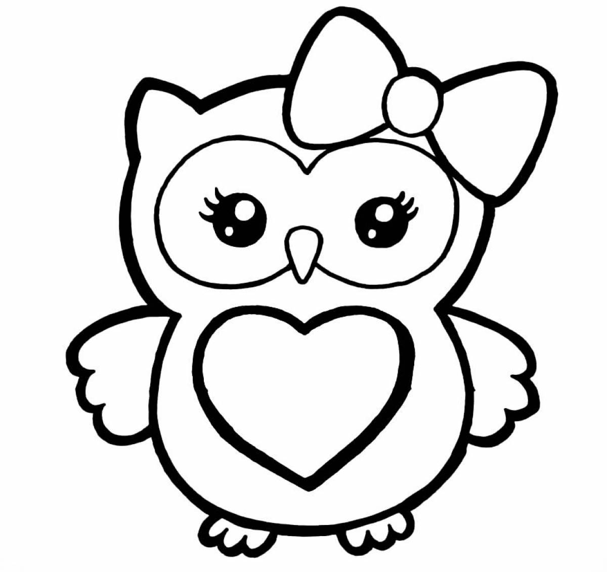 Naughty owl coloring book