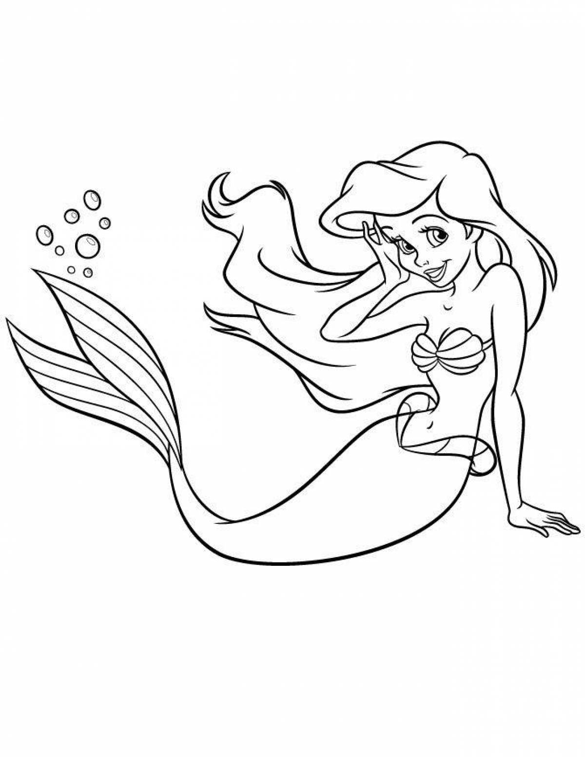 Shining coloring mermaid ariel