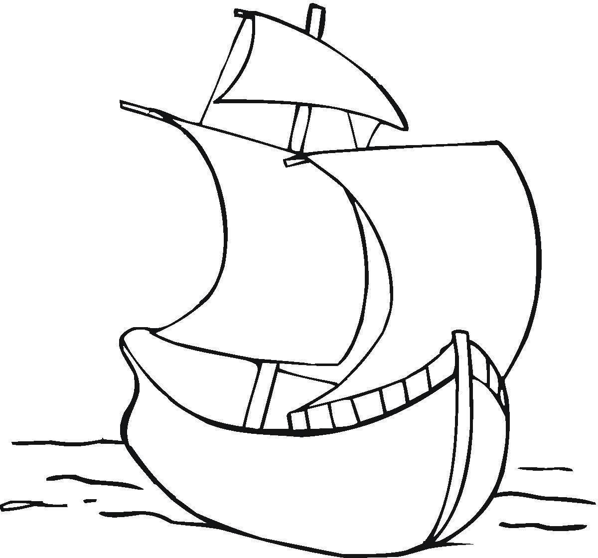 Joyful ship coloring page for kids