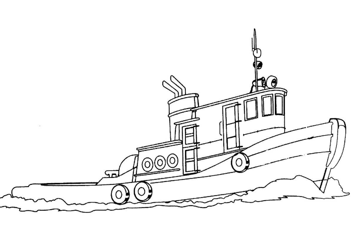 Creative ship coloring for kids