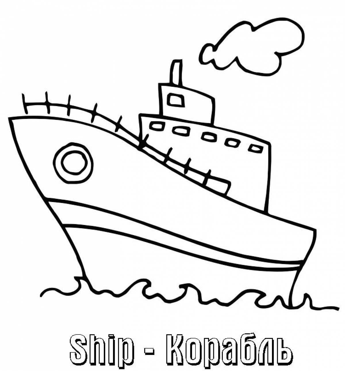 Explosion ship coloring pages for kids
