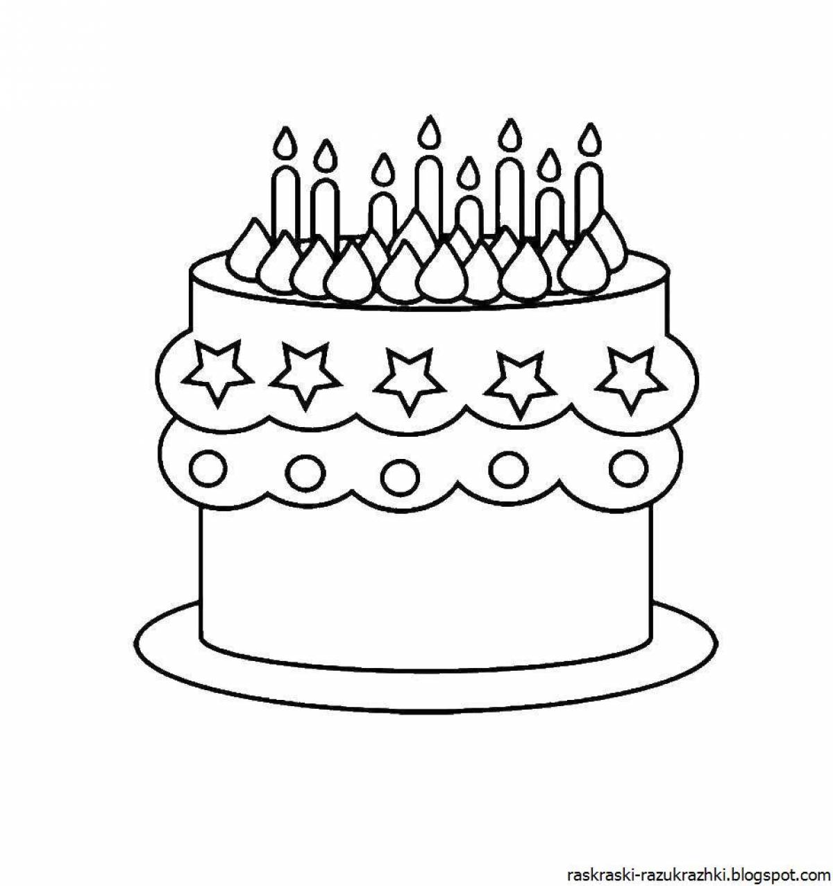 Delicious cakes coloring pages for kids