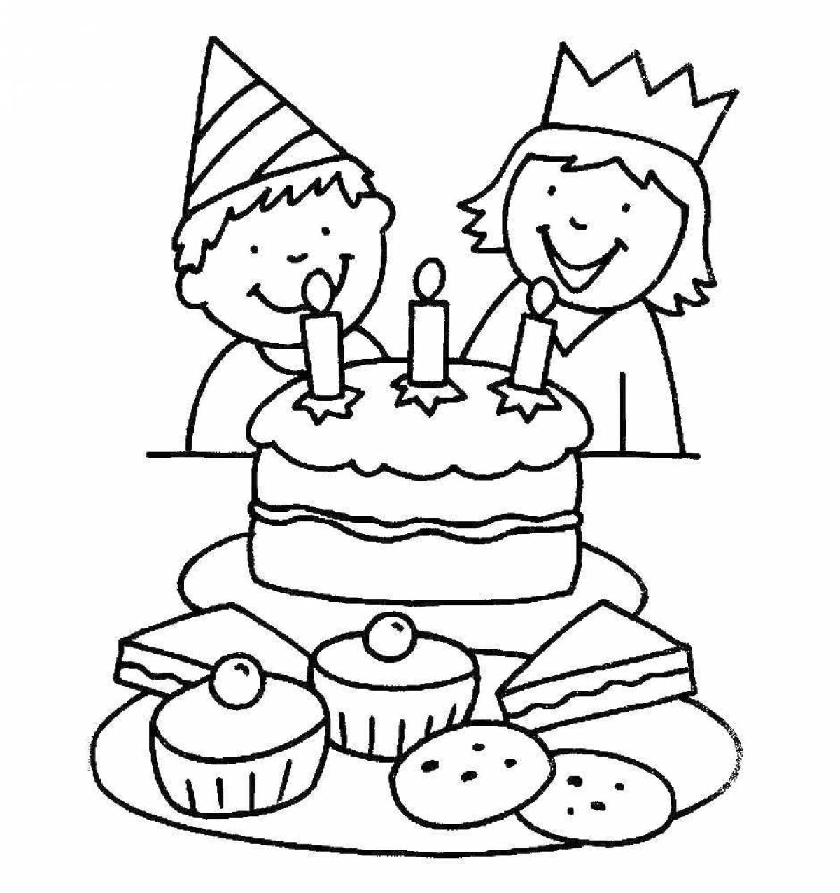Exciting cake coloring pages for kids