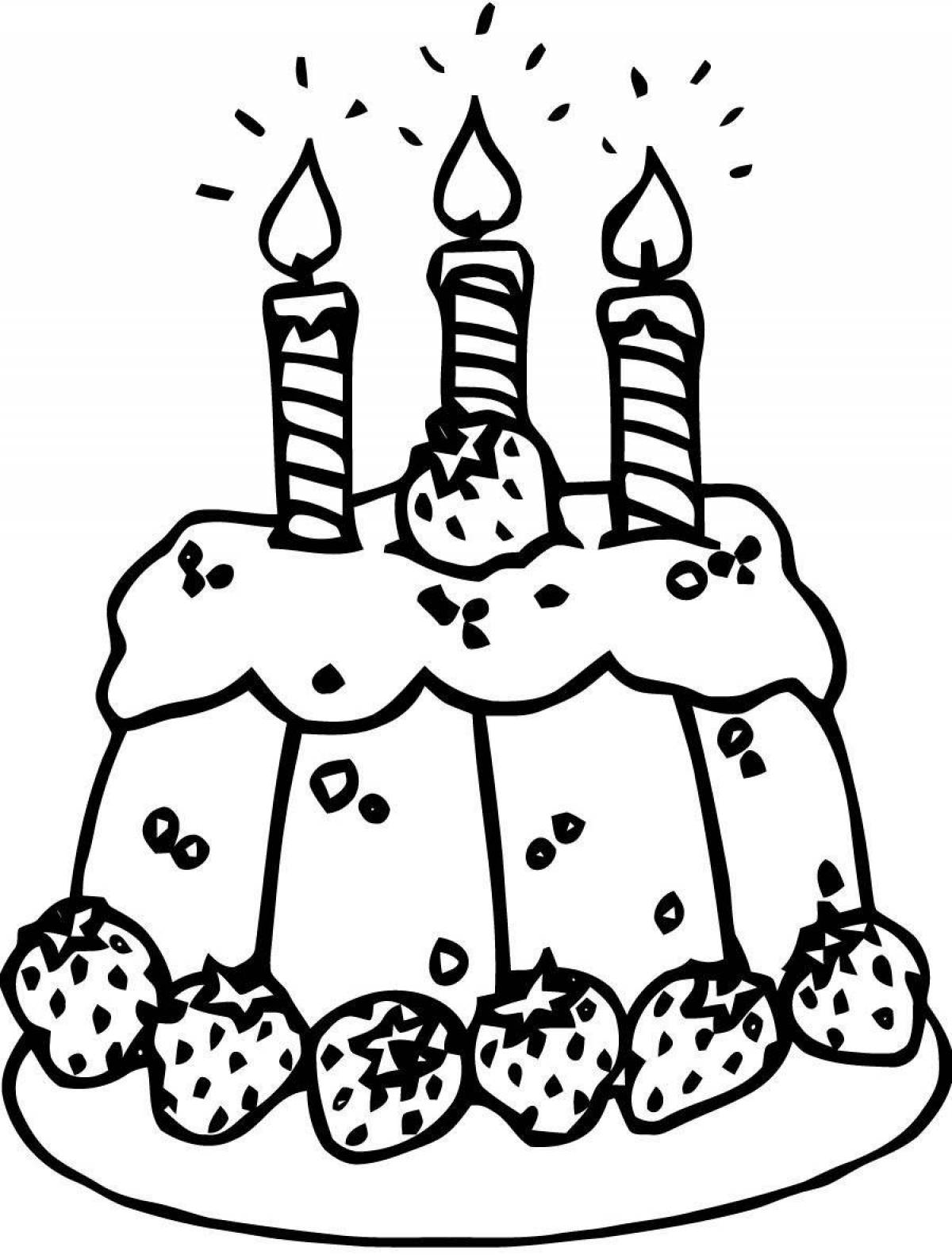 Color-fiesta cakes coloring page for kids