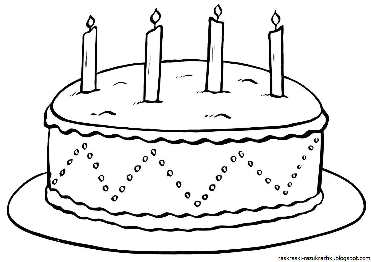 Color-joyful cakes coloring page for kids