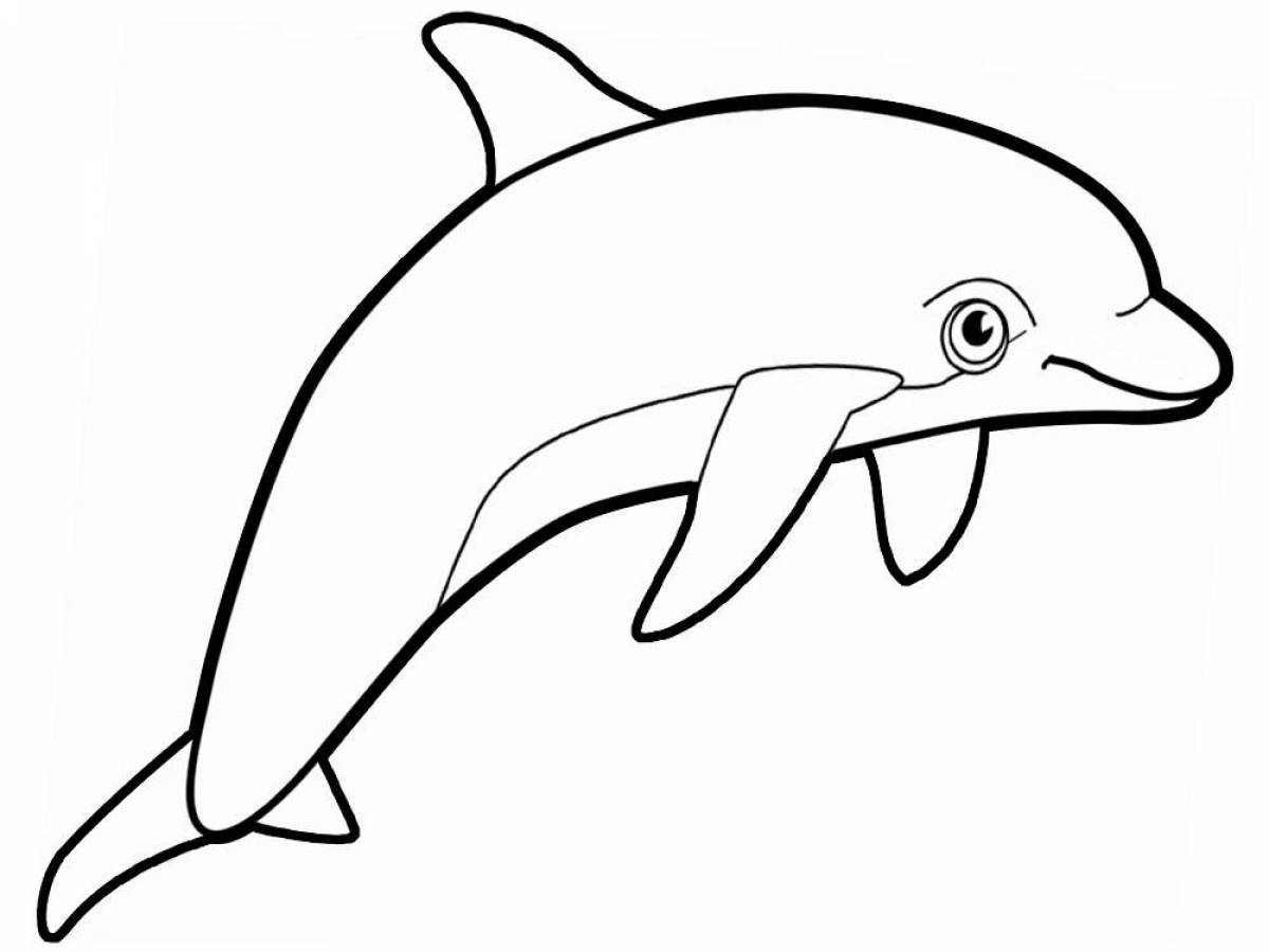 Colorful dolphin coloring page for kids