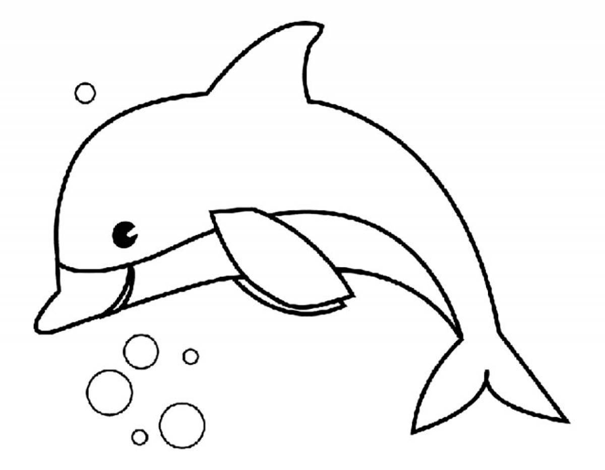 Incredible dolphin coloring book for kids