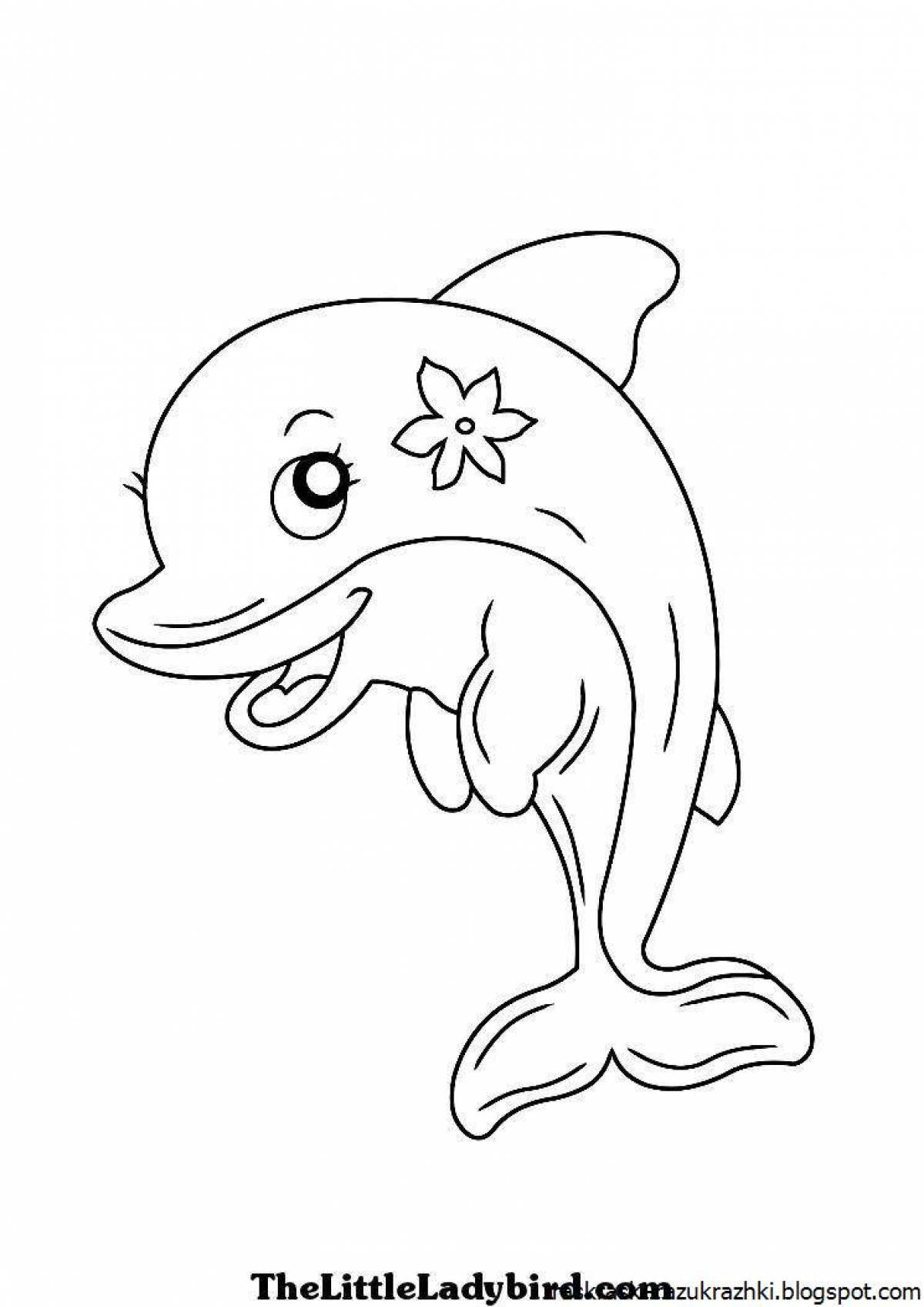 Развлекательная раскраска дельфинов для детей