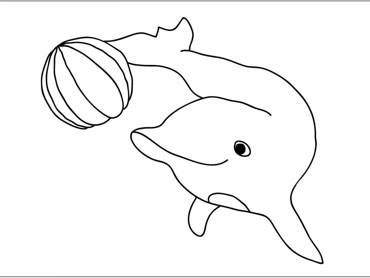 Дельфин раскраска для детей