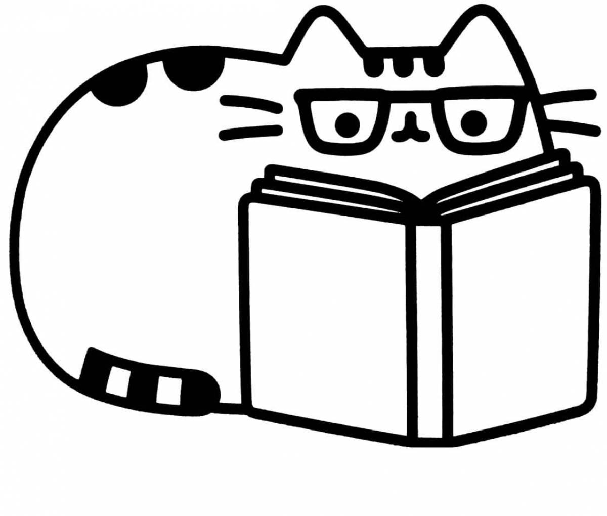 Coloring book fluffy cat Pusheen