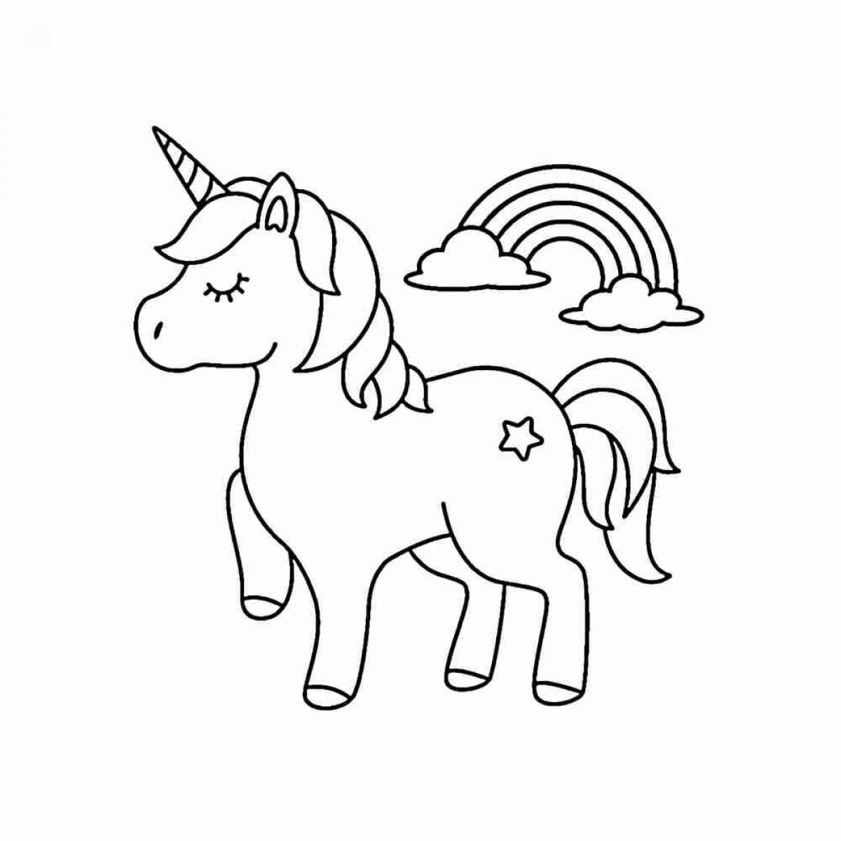 Playful unicorn coloring book for kids 4-5 years old