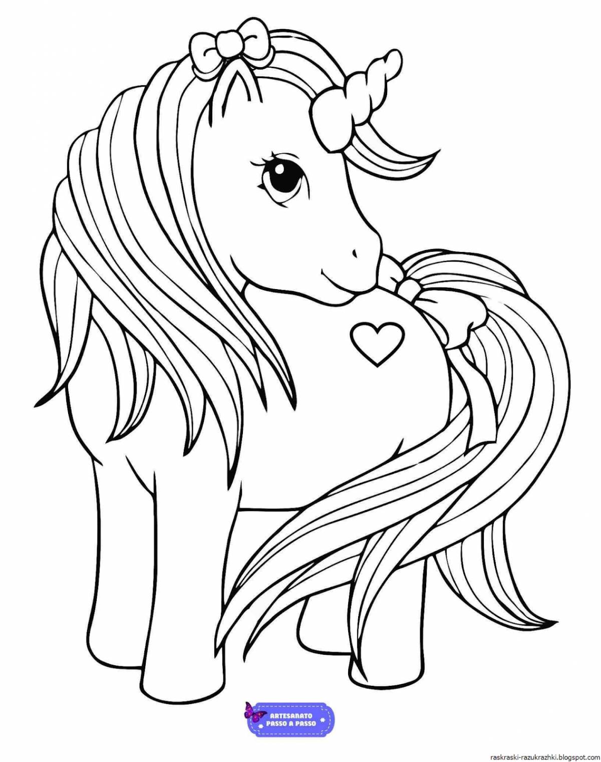 Playful unicorn coloring book for 4-5 year olds