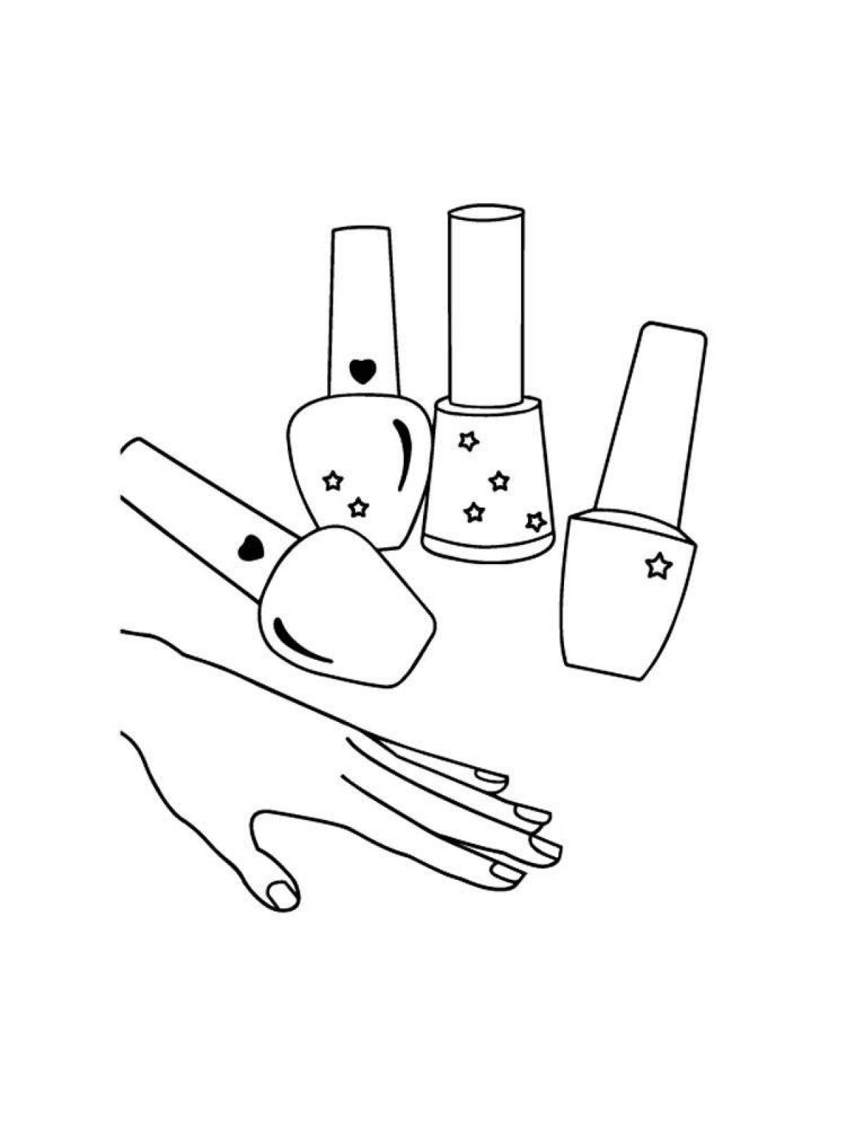 Coloring page charming manicure