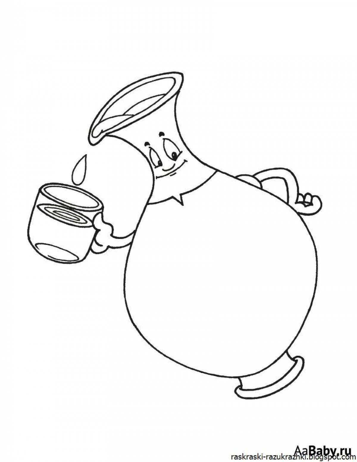 Colorful jar coloring page