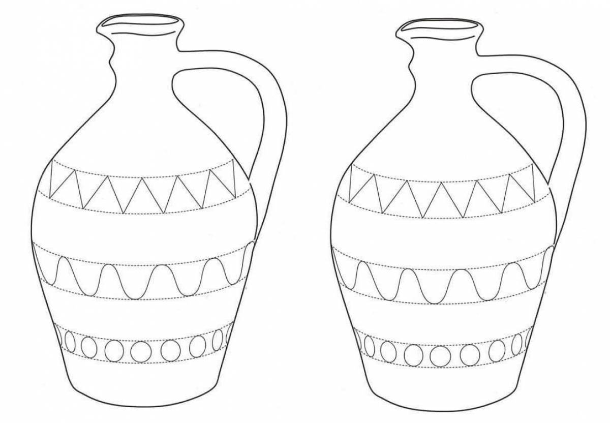 Animated jug coloring page