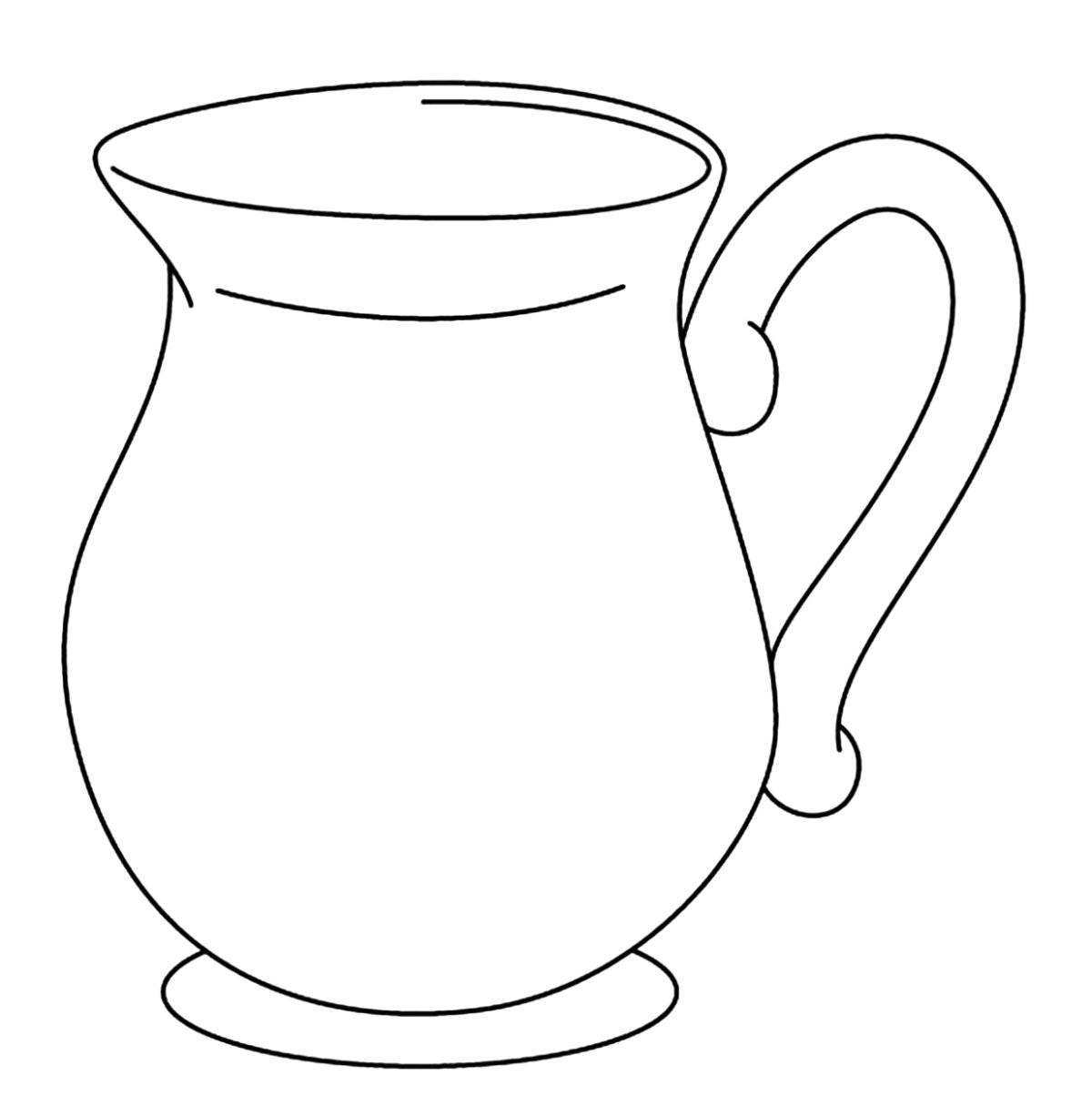 Decorated jug coloring page