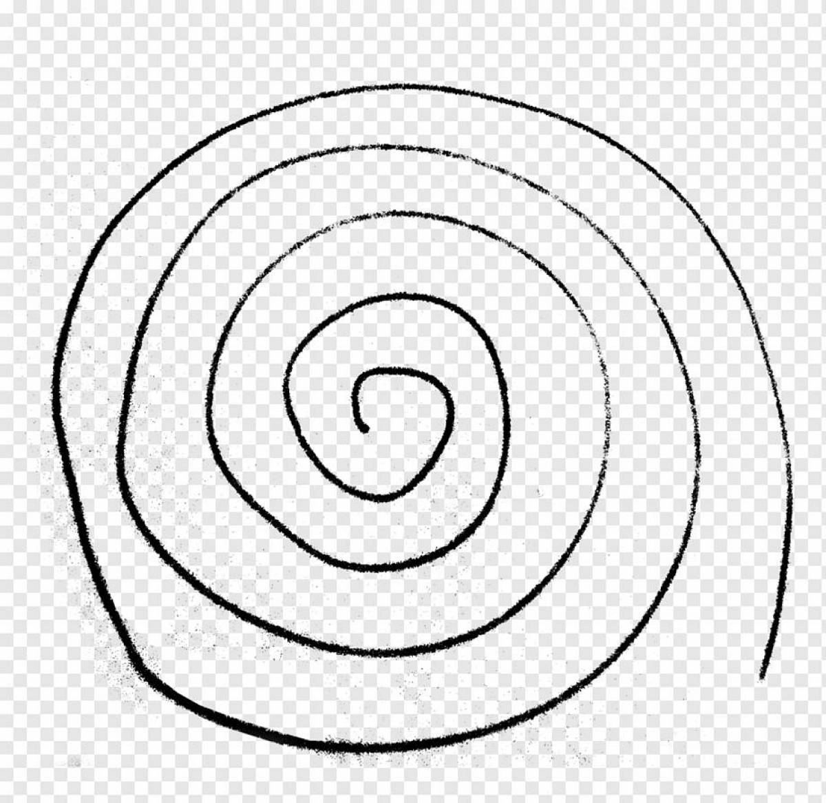 Attractive coloring in a circle in a spiral
