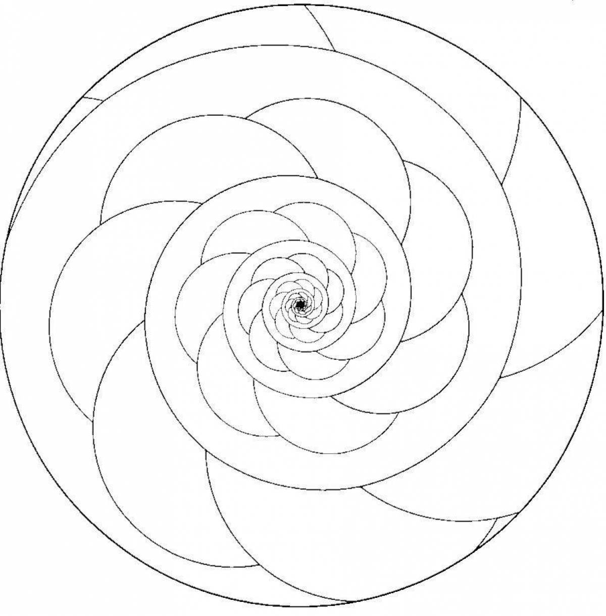 Intriguing coloring in a circle in a spiral
