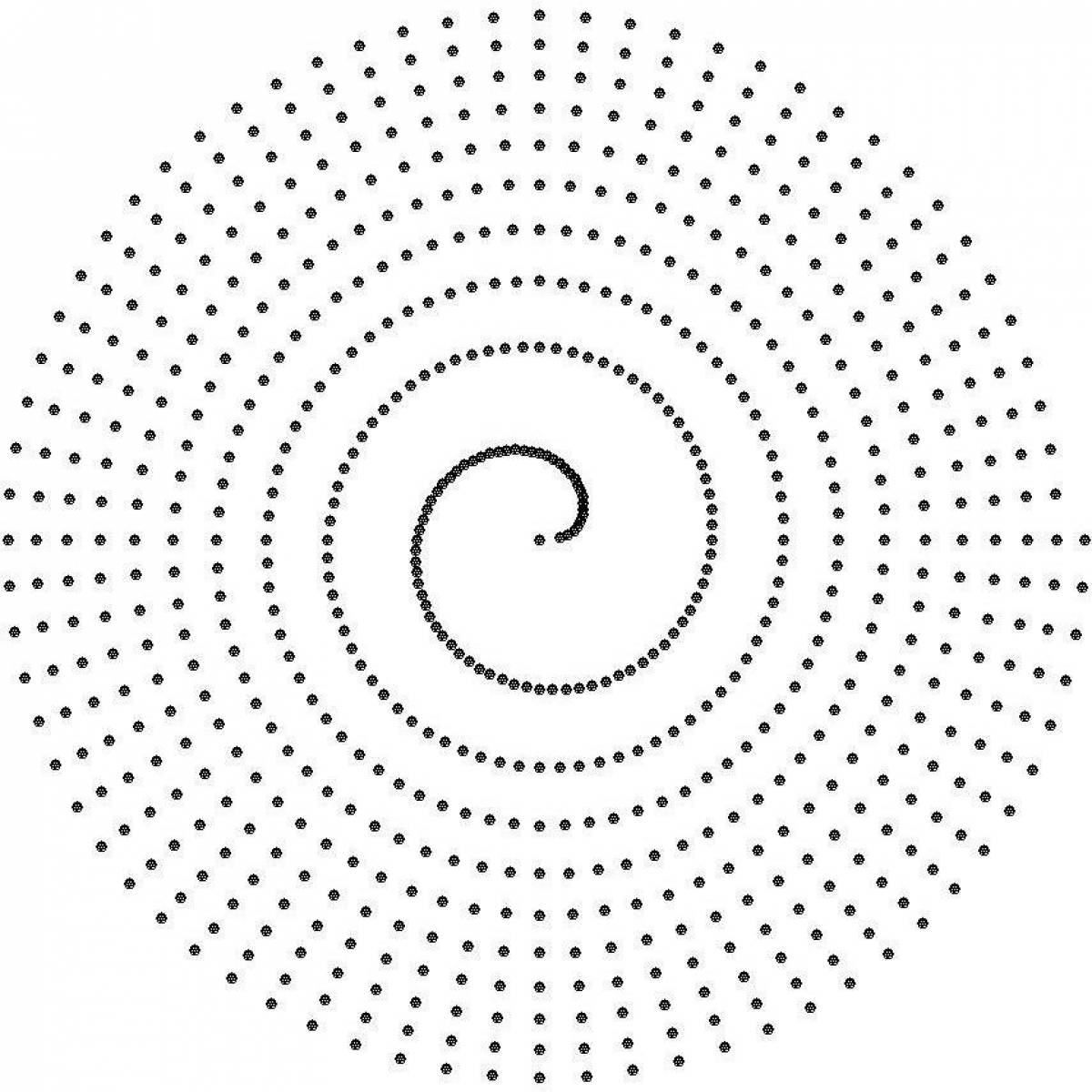 Fancy coloring in a circle in a spiral