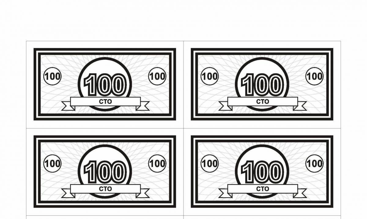 Colorful money coloring page for little poets