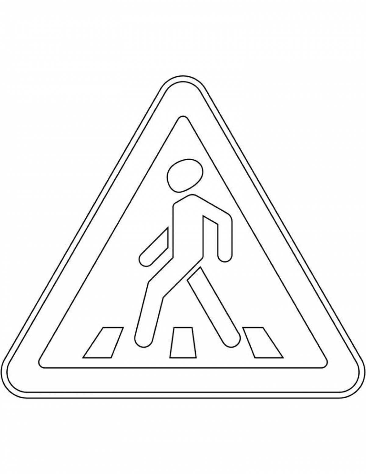 Creative traffic signs coloring page