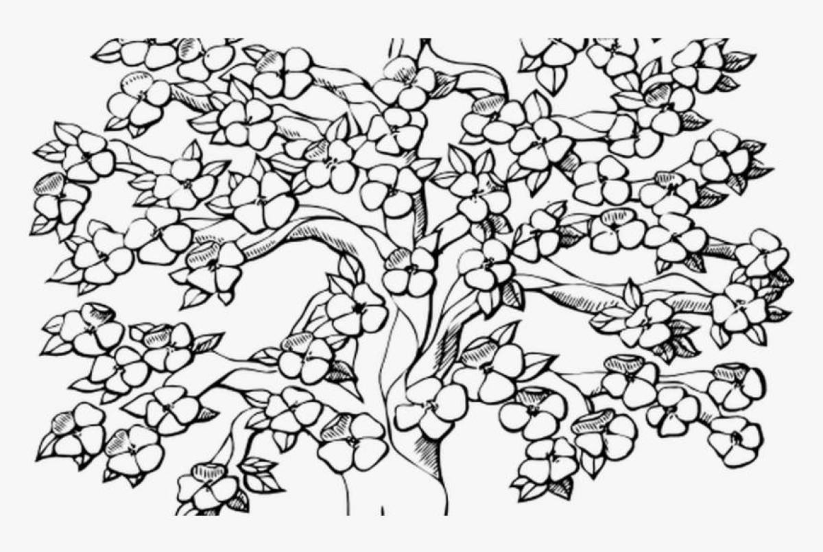 Animated sakura coloring page