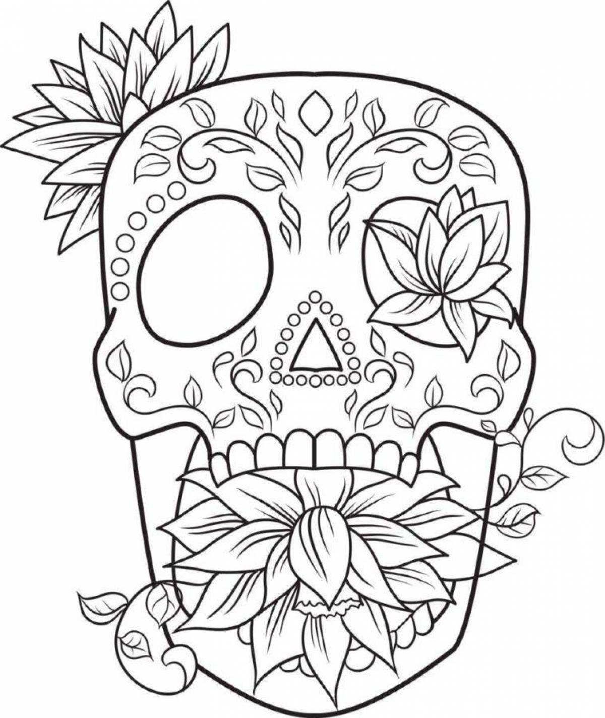 Creative coloring skull