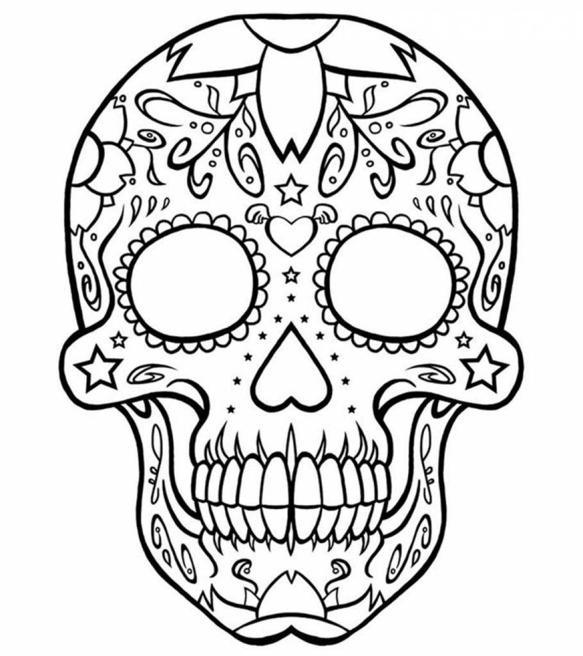 Amazing skull coloring book