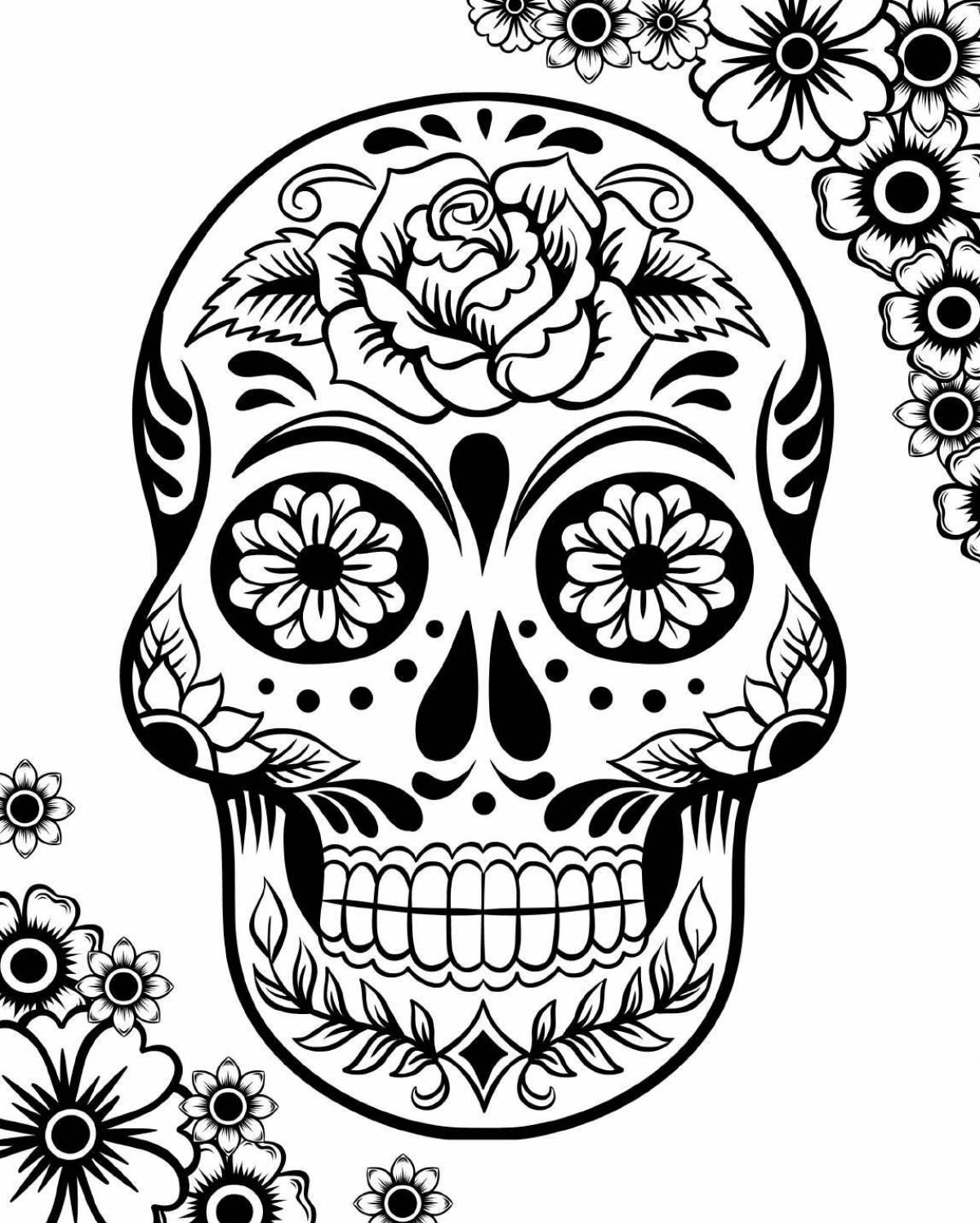 Delightful coloring of the skull