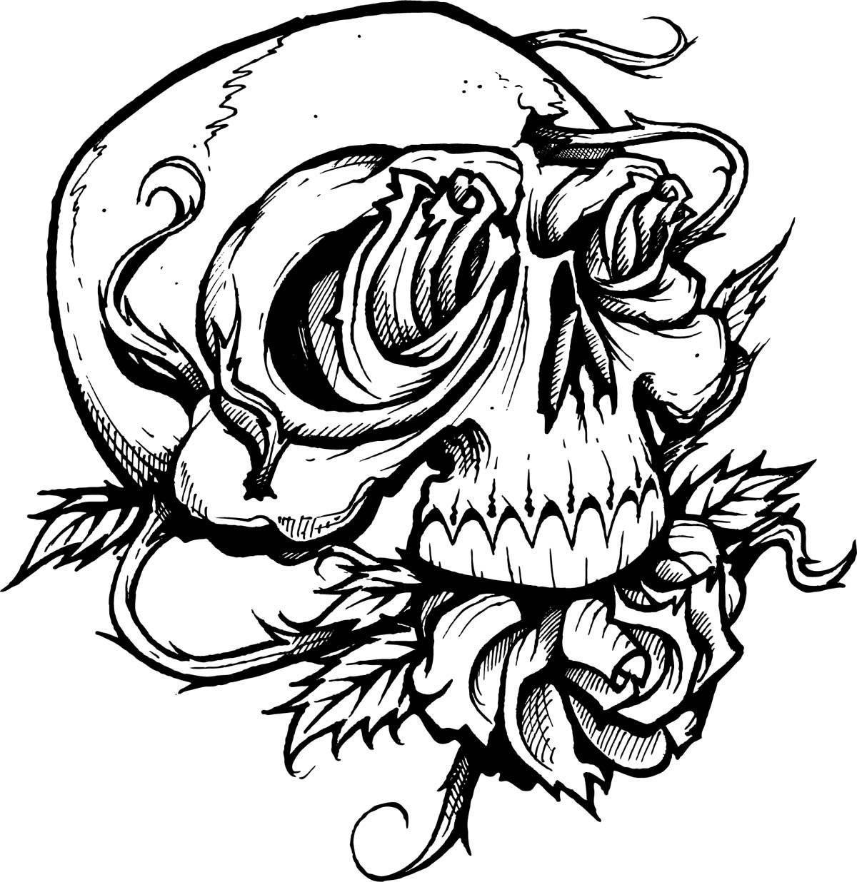 Playful coloring skull