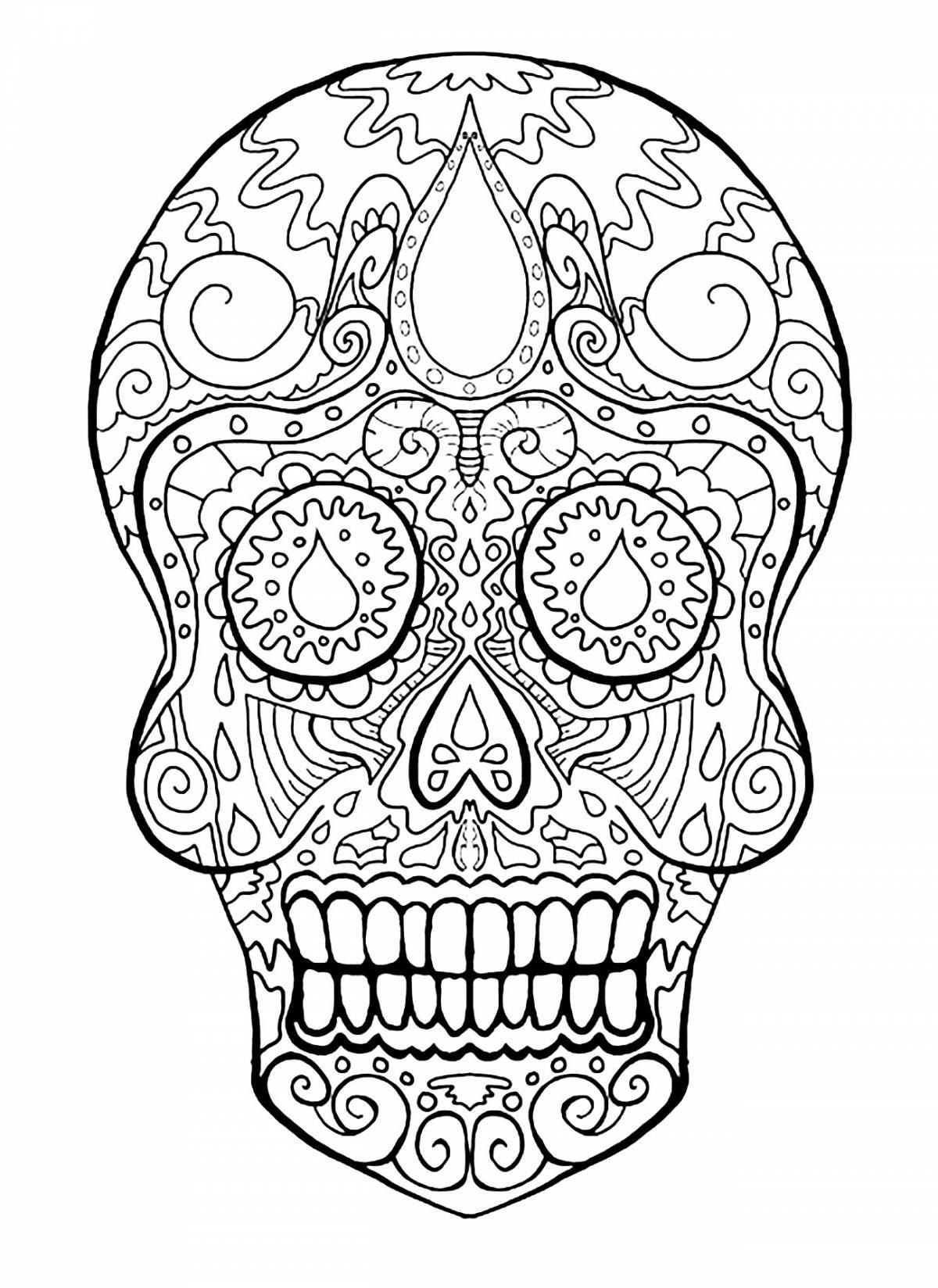 Intriguing coloring skull