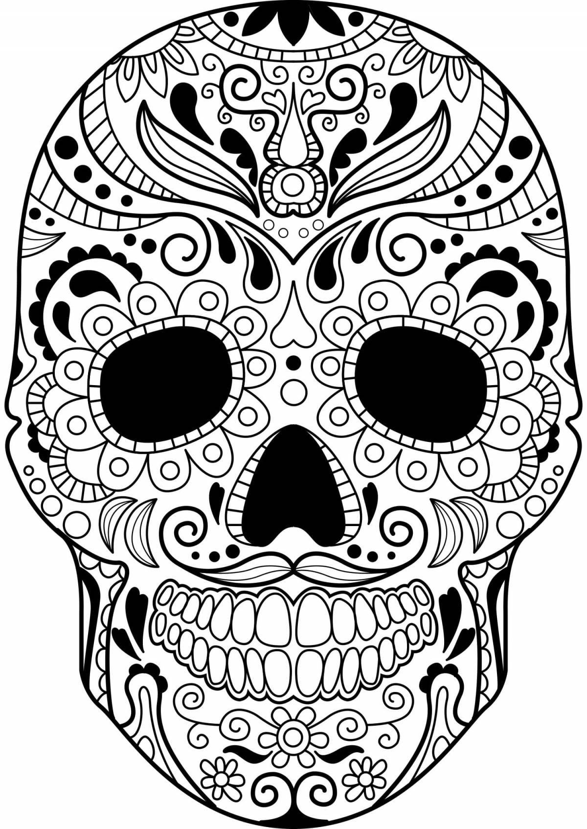 Elegant coloring skull