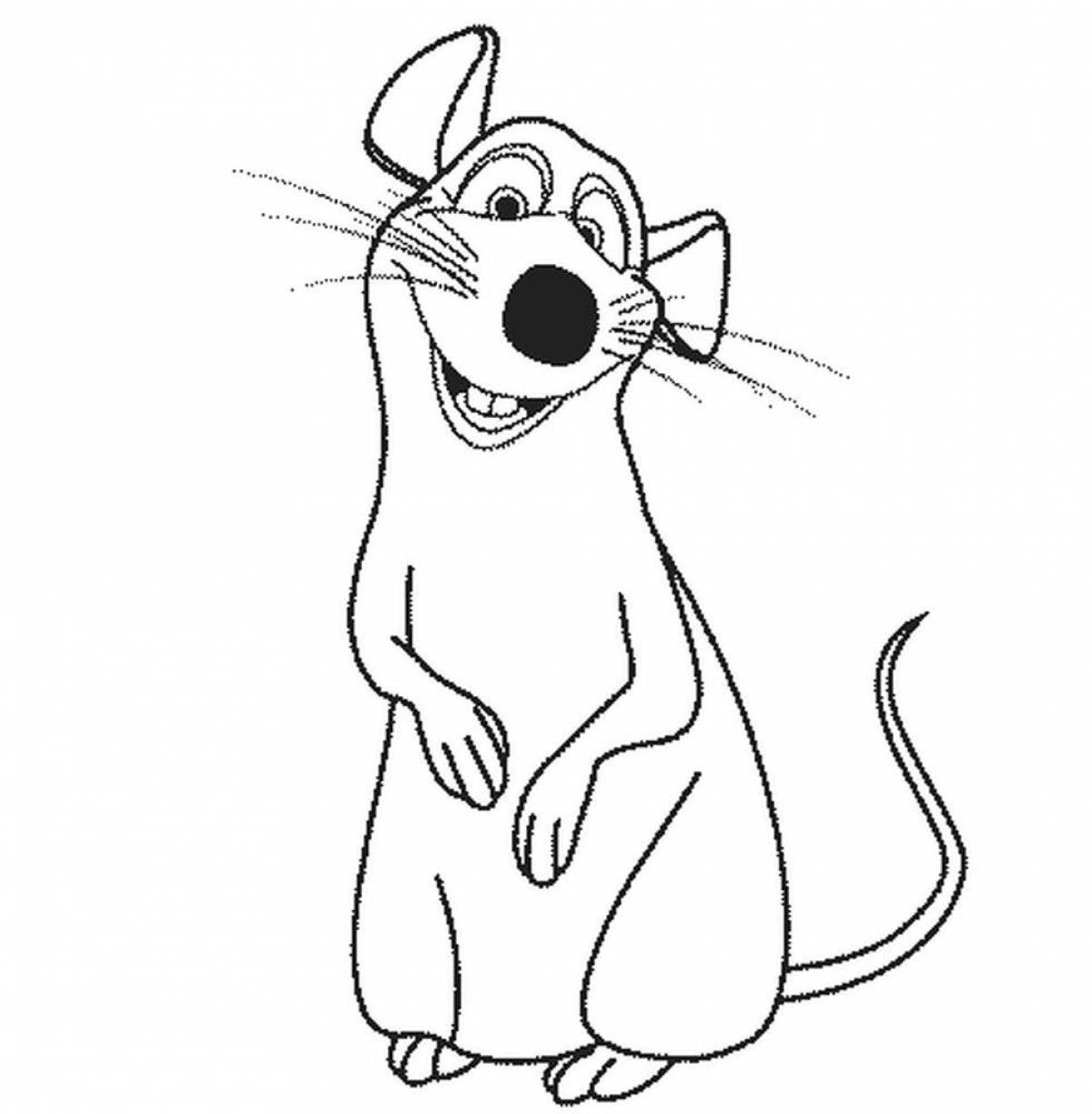 Симпатичная крыса-раскраска