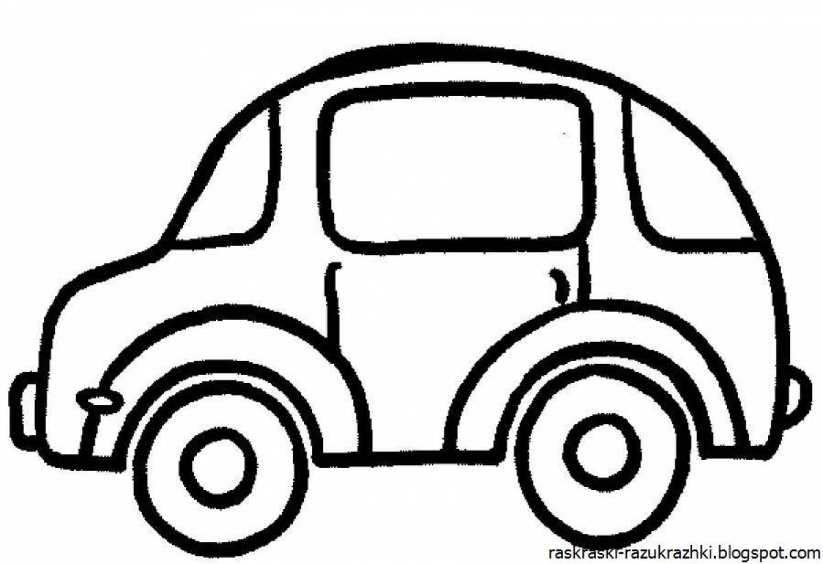 Colorful car coloring book for 2-3 year olds