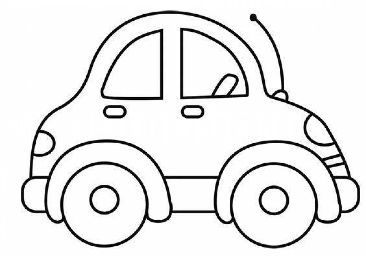 Яркая автомобильная раскраска для детей 2-3 лет