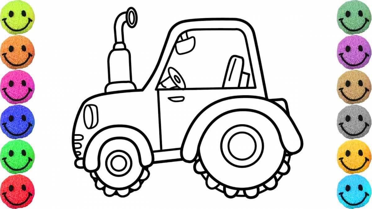 Fun car coloring for 2-3 year olds